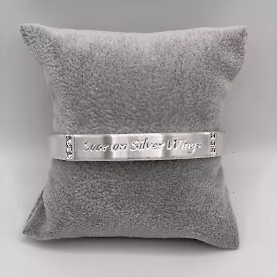 Mary Kay Cuff Bracelet Silver Tone Engraved Soar On Silver Wings Jewelry 7 1/2  • $5.98