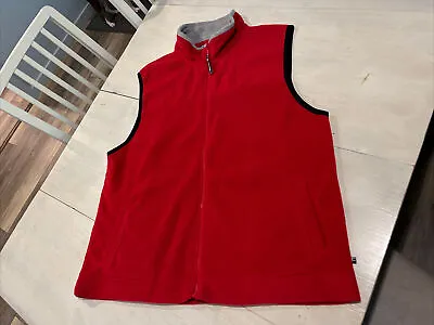 Ferruche Fleece Full Zip Vest Red W/ Black Trim Size XXL • $19.98