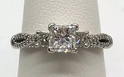 14k White Gold VERAGGIO 1 CTW Princess Engagement Ring (D Color) • $2999.99