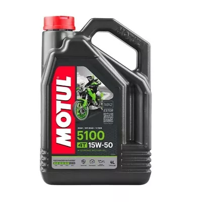 Motul 5100 15W-50 4T 4 Stroke Technosynthese Motor Oil 4 Liters 104083 • $41.95