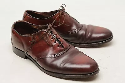 VTG Hanover Shell Cordovan Mens Saddle Shoes 11 D/B Burgundy Leather USA 2100  • $189.99