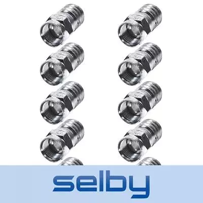 $7.95 • Buy 10pk F-Type RG6 Crimp Connectors For Coaxial TV Antenna Cable