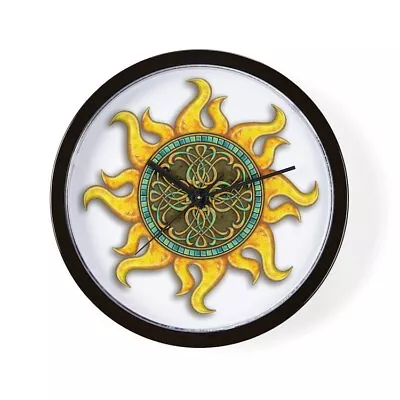 CafePress Mosaic Sun Unique Decorative 10  Wall Clock (1191472443) • $29.99