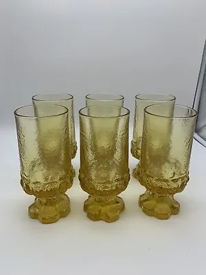 Vintage Tiffin Franciscan Madeira Ice Tea Yellow Goblets Set Of 6 • $80