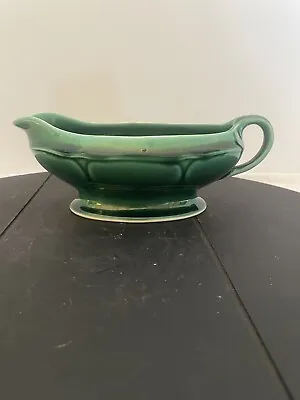 Vintage Mt. Clemens Pottery Petalware USA  - Dark Green    Gravy Boat   • $31.45