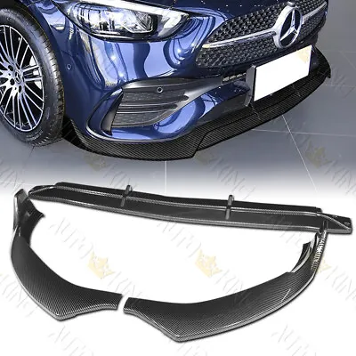 Fit 22-23 Mercedes C300 C43 Amg Carbon Painted Front Bumper Lip Body Kit Spoiler • $99.24