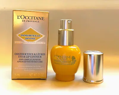 L'OCCITANE Immortelle Divine Eye & Lip Contour 15ml/0.5 Oz NIB Unsealed Pump • $49.95