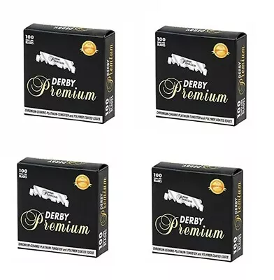 $19.95 • Buy 400 Derby Premium Black Single Edge Razor Half Shaving Blades For Barbers