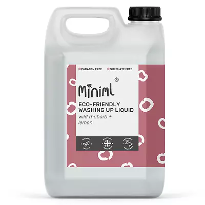 Miniml Eco Washing Up Liquid - Wild Rhubarb & Lemon - 5L - 100% Vegan • £15.50