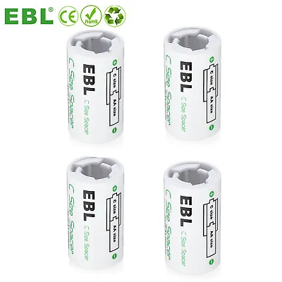 EBL C D Battery Adapters AA To C & D Size Battery Spacer Converter Case 4pack • $6.59