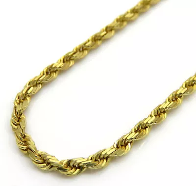 14K Yellow Gold Solid Diamond Cut Mens Women Rope Chain Necklace 16 -30  • $1061.70