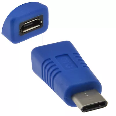 USB 3.1 Type C Male To USB 2.0 Micro B Female Socket Adapter With OTG [008778] • £3.51