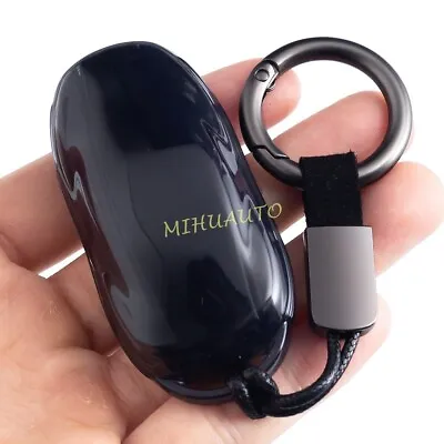 Transparent Black Car Key Fob Chain Case Cover For Tesla Model S 3 Y Accessories • $9.94