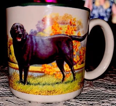 VINTAGE POTPOURRI PRESS 1992 CERAMIC DOG Yellow And Black Labradors Mug • $12