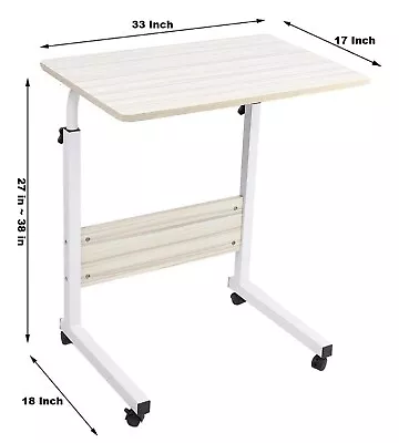38  Inch Adjustable Laptop Computer Standing Desk Movable Sofa Bedside Cart Tray • $38.50