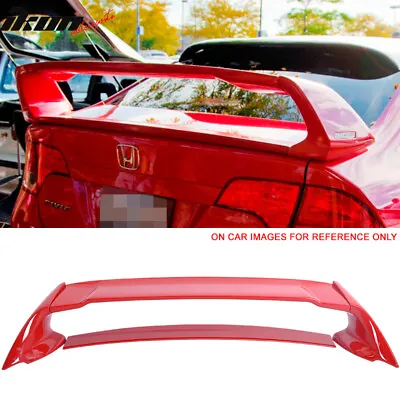 Fits 06-11 Honda Civic 4Dr 4Door Mugen ABS Trunk Spoiler Painted Rallye Red • $199.99