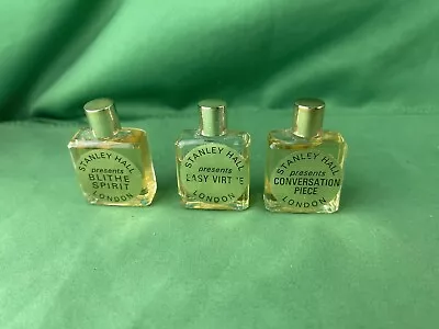 3 Vintage Stanley Hall Of London Miniature Perfume Glass Bottles • $14.99