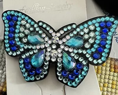 5d Diamond Butterfly Hair Clip (blue) • £0.25