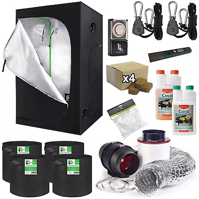 Hydroponics Grow Tent Kit 1.2x1.2x2m Fox Twin Speed Carbon Filter Kit Canna Coco • £209.95