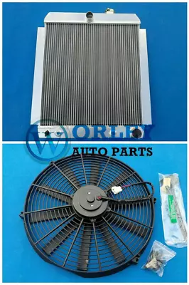 Aluminum Radiator + Fan For 48 49 50 51 52 53 CHEVY TRUCK PICKUP AT/MT 1948-1954 • $220