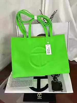 Green Telfar Medium Shopper Tote Bag Handbag Vegan Leather Crossbody • $113.05