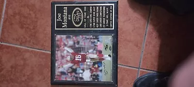 Joe Montana Signed 8 × 10 Autographed 2000 Hall Of Fame Plaque COA  Good Conditi • $50