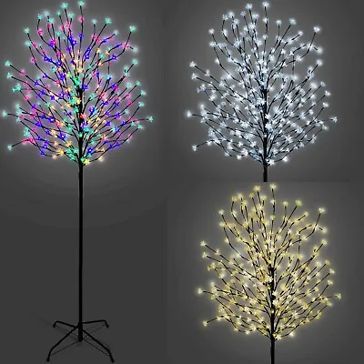£49.99 • Buy 5ft 6ft 7ft LED Cherry Blossom Twig Tree Pre-Lit Light Indoor& Outdoor Christmas
