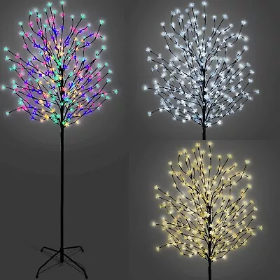 £49.99 • Buy 5ft 6ft 7ft LED Cherry Blossom Twig Tree Pre-Lit Light Indoor& Outdoor Christmas