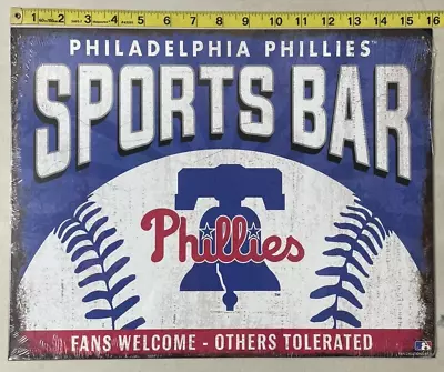 Philadelphia Phillies Fans Welcome Metal Tin Sign Sports Bar Man Cave 16 X 12.5 • $17.95