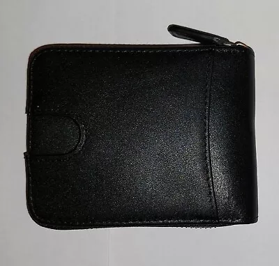 Rfid Men's Leather Zipper Wallet Zip Around Wallet Bifold Multi Card Holder Purs • $15