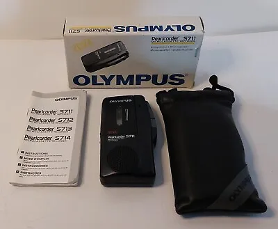 Vintage Olympus Pearlcorder S711 Microcassette Voice Recorder Dictaphone. • £15.99