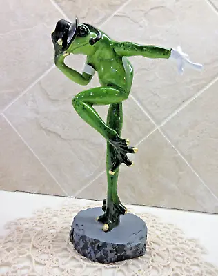 Frog Figurine - Michael Jackson W Hat & White Glove Pop Star Dancer Statue • $17.99