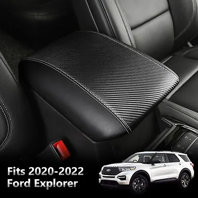 $29.99 • Buy Fit 2020-2022 Ford Explorer Center Console Lid Armrest Cover Slip Carbon Fibre