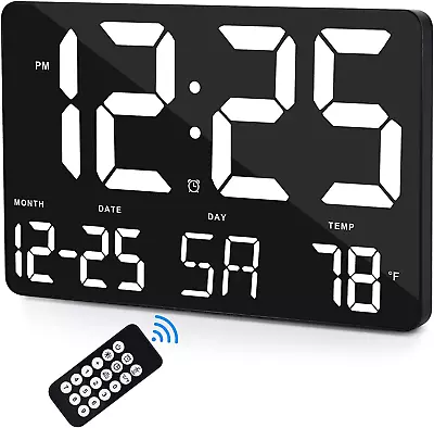 Digital Clock11.5  Large LED Display Digital Wall Clock Brightness Adjustable • $42.99