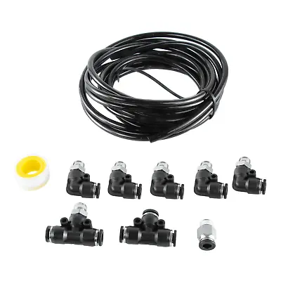 Black PUSH LOCK Vacuum Fitting Kit Turbo Wastegate & Solenoid Fits Turbo Vehicle • $15.99