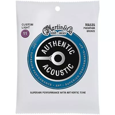 Martin MA535S Authentic Acoustic Marquis Silked Guitar Strings Custom Light • $10.99