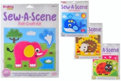 £3.45 • Buy Childrens Sew A Scene Animal Sewing Kit Hedgehog Ladybird Elephant Whale Age 6+