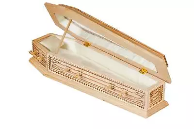 1:12 Dollhouse Miniature Unfinished Coffin/ Glass Top AZ JJ09900BUF • $119.69