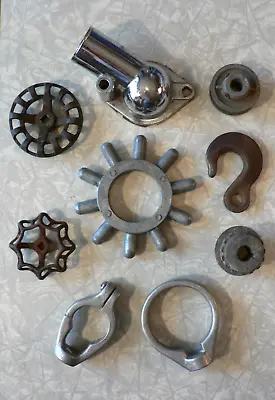 Vintage Lot Industrial Steampunk Parts Cogs Gears Handles Aluminum Brass Steel • $22