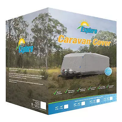 Explore Caravan Cover 22Ft - 24Ft 6.6M - 7.3M Three Layer Water Resistant Polyes • $339.99