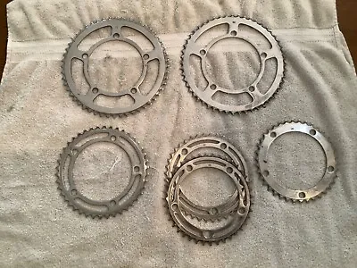 Job Lot Of 6 Various Vintage 5 Bolt Alloy Chainrings • $20