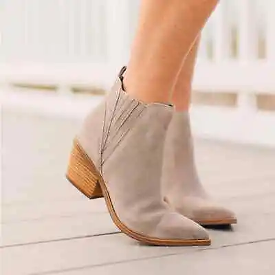 Marc Fisher Light Grey Teona Pointy Toe Suede Chelsea Bootie NEW Size 10QQQQQQ • $50