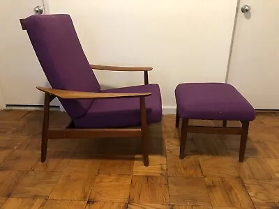 Arne Vodder Danish Teak FD164 Mid Century Modern Lounge Chair & Ottoman • $3250