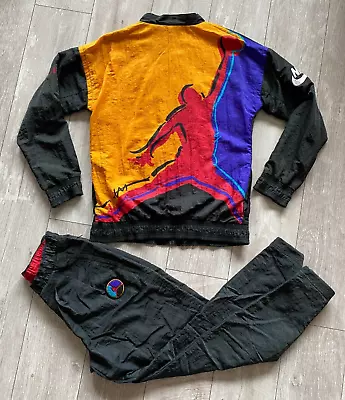 RARE Vintage 90’s Nike Air Jordan VIII Aqua Basketball Warmup Track Suit Set M • $399