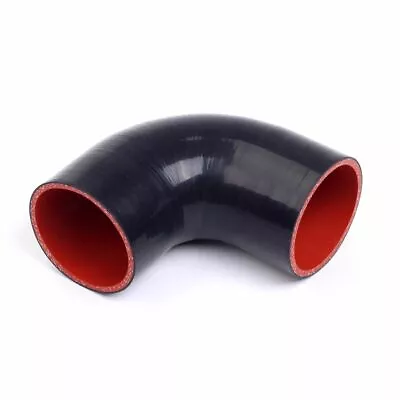 2.5  90 Degree Elbow Coupler Black-red Silicone Hose Coupler Turbo Pipe 63mm • $8.89