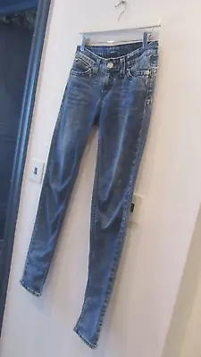 Vgc LEVI'S Blue DEMI CURVE LOW RISE SKINNY Ladies Jeans W27 L32 • £12