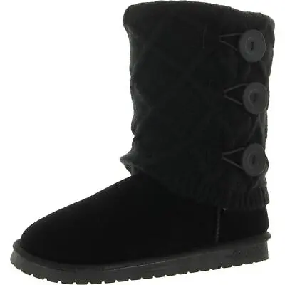 Mukluk Womens Black Cable Knit Ankle Winter Boots Shoes 8 Medium (BM) BHFO 3296 • $11.99
