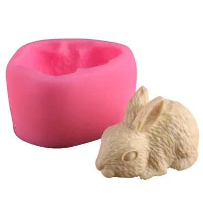 Rabbit Mold Silicone Bunny Shape Fondant Cake Decorating Soap Chocolate Mould 3D • £7.99