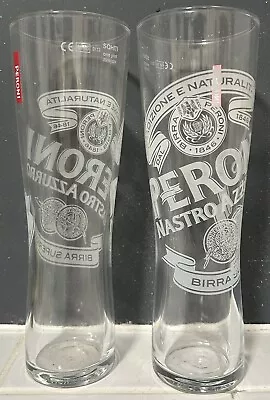 2 X Peroni Pint Glasses Brand New Unused M16 Stamp Ex Pub Stock • £8.99