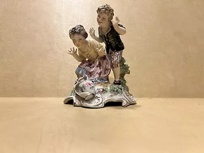 Salvador Mallol Made In Spain Porcelain Boy & Girl  Broken Vase  Figurine • $45